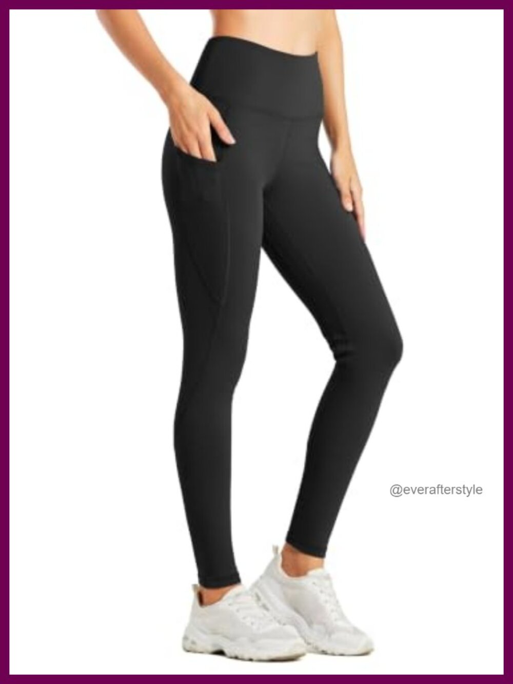 Fleece Lined Leggings Water Resistant High Waisted 4 Pockets Winter Active